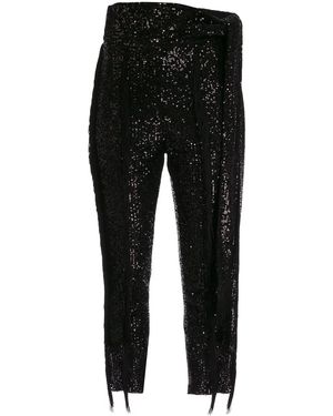 Christian Pellizzari Fringed Sequin Pants - Black