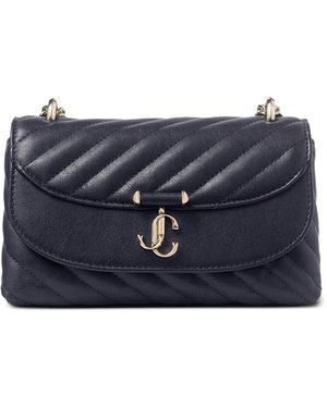 Jimmy Choo Small Curve Quilted Logo-Plaque Crossbody Bag - Blue