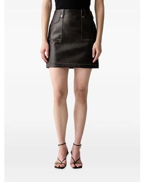Liu Jo Coated Fabric Mini Skirt With Pockets - Black
