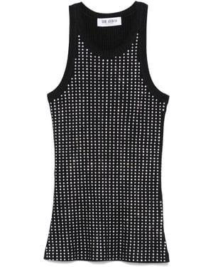 The Attico Tank Top With Crystal Decoration - Black
