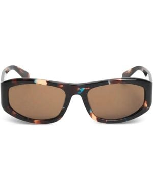 Stussy Landon Rectangle-Frame Sunglasses - Brown
