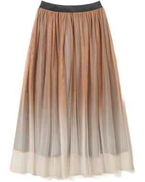 Twinset Gonna Midi Con Decorazione - Marrone