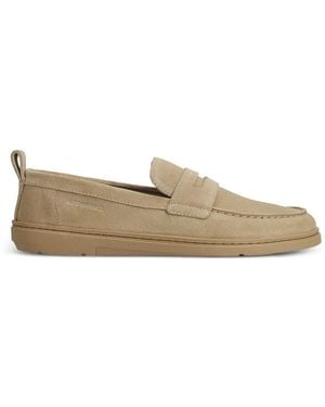 Groundies Brisbane Penny-Slot Suede Loafers - Natural