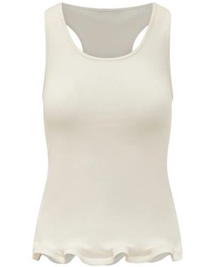 Stella McCartney Geripptes Tanktop Mit Rüschensaum - Weiß