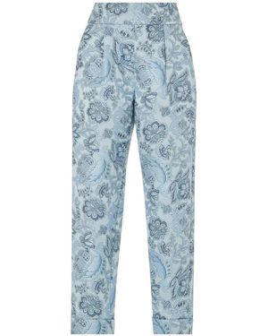 Temperley London Floral-Print Pleated Trousers - Blue