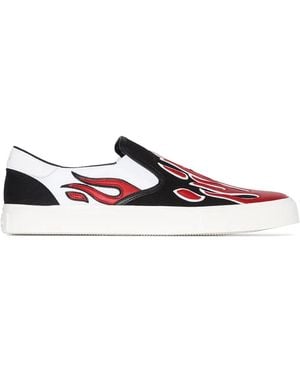 Amiri Flame Appliqué Slip-On Trainers - Black