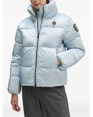 Blauer Padded Logo-Patch Jacket - Blue