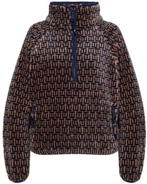 The Upside Castilla Tu Print Half-Zip Sweatshirt - Brown