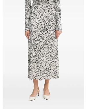 MARC AUREL Printed Midi Skirt - White