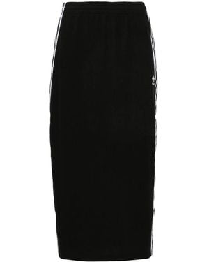 adidas 3-Stripes Ribbed Pencil Skirt - Black