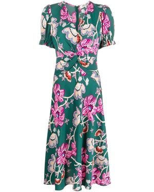Diane von Furstenberg Anaba Floral-Print Crêpe Dress - White