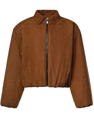 Magda Butrym Corduroy-Effect Leather Bomber Jacket - Brown