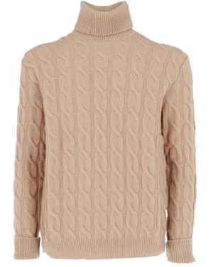 Jacob Cohen Cable-Knit Turtleneck Jumper - Natural