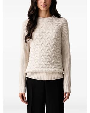 ARMANI EXCHANGE Cable-Knit Raglan-Sleeve Sweater - Natural