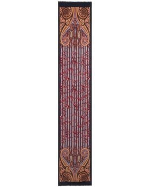 Etro Striped-Pattern Scarf - Purple