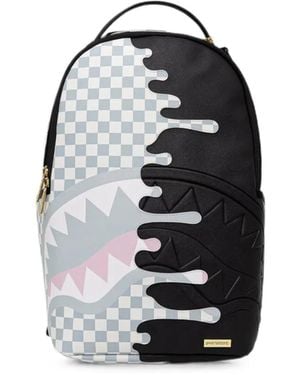 Sprayground Shadow Drips Check-Pattern Backpack - Blue