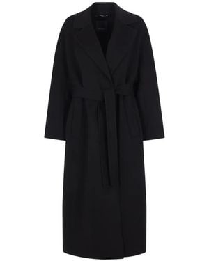 Max Mara Belted Wrap Coat - Black
