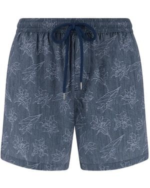 BOGGI Floral-Print Swim Shorts - Blue