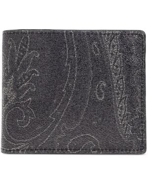 Etro Paisley-Print Bi-Fold Wallet - Gray