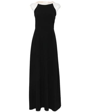ELEH Draped-Panel Sleeveless Maxi Dress - Black