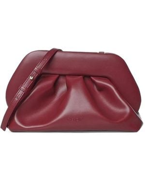 THEMOIRÈ Medium Bios Ruched Clutch Bag - Red