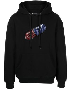 God's Masterful Children Pill Crystal-Embellished Hoodie - Black