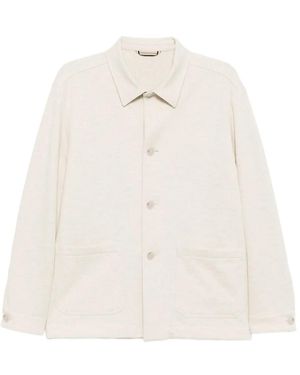 BOSS Button-Up Shirt Jacket - White