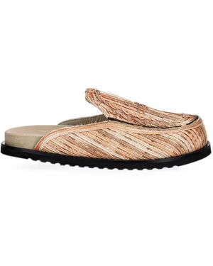 Filling Pieces Panier Woven-Design Slip-On Mules - White