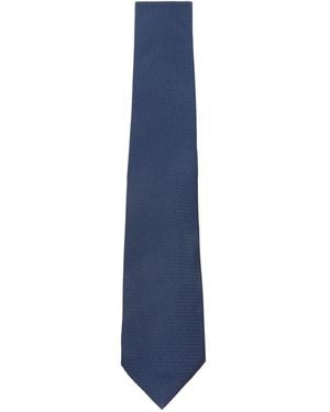 Kiton Textured Silk Tie - Blau