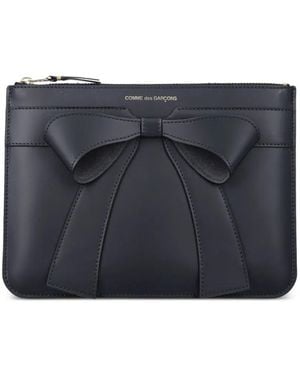 Comme des Garçons Bow-Detail Clutch Bag - Blue