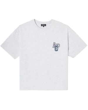 A.P.C. T-Shirt Met Geborduurd Logo - Wit