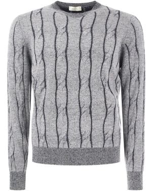 Panicale Pullover Mit Zopfmuster - Grau