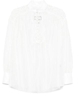 Nissa Lace-Detailed Blouse - White