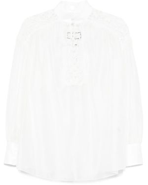 Nissa Lace-Detailed Blouse - White