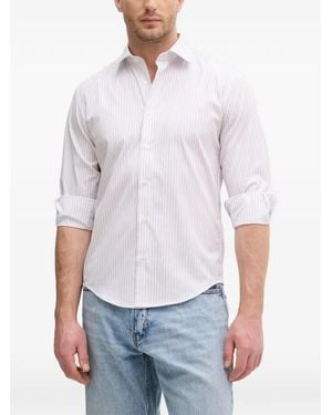 Sisley Vertical-Stripe Long-Sleeve Shirt - White