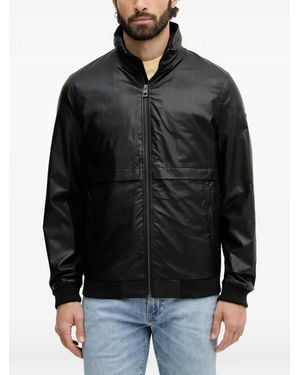 Guess Logo-Plaque Zip-Up Jacket - Black