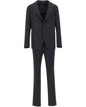 Tagliatore Pinstripe Two-Piece Suit - Black
