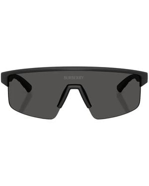 Burberry Semi-Rim Rectangle Sunglasses - Gray