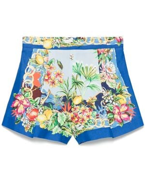 Maje Shorts Mit Blumen-Print - Blau