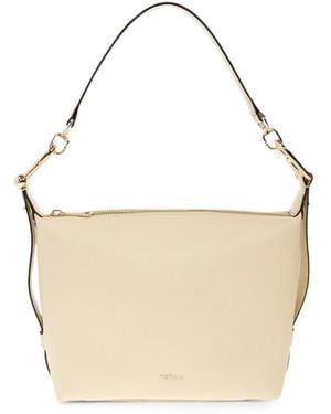 Furla Mini Tonie Grained Leather Tote Bag - White