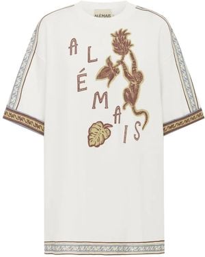 ALÉMAIS T-Shirt Mit Affen-Print - Weiß