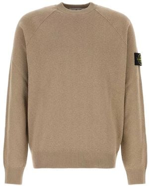 Stone Island Compass-Badge Cotton Jumper - Natural