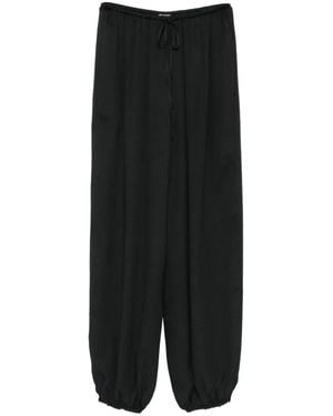 forte_forte Drawstring-Waist Elasticated-Cuff Trousers - Black