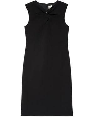 Calvin Klein Scuba Crepe Sl Knee Length Dress - Black