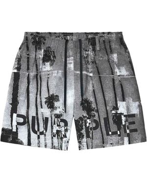 Purple Brand Printed Swim Shorts - Grey