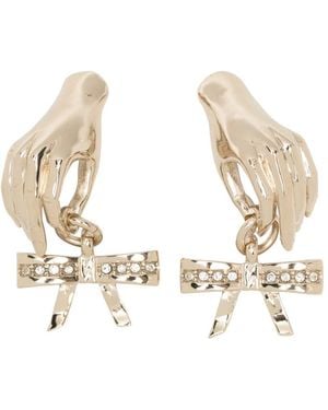 Vivetta Crystal-Embellished Bow Earrings - Natural