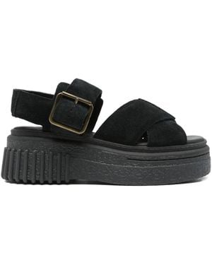Clarks 50Mm Evamar Buckle-Fastening Platform Sandals - Black