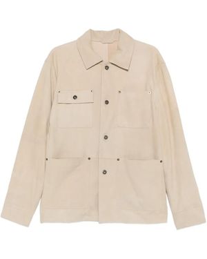 Paolo Pecora Button-Up Shirt Jacket - Natural