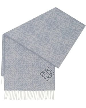 Loewe Anagram Fringed Scarf - Black