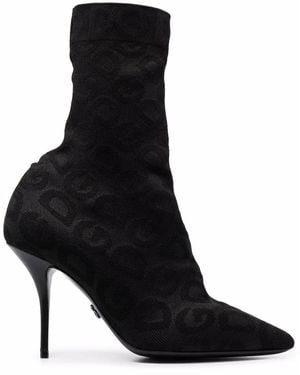 Dolce & Gabbana モノグラム アンクルブーツ - ブラック